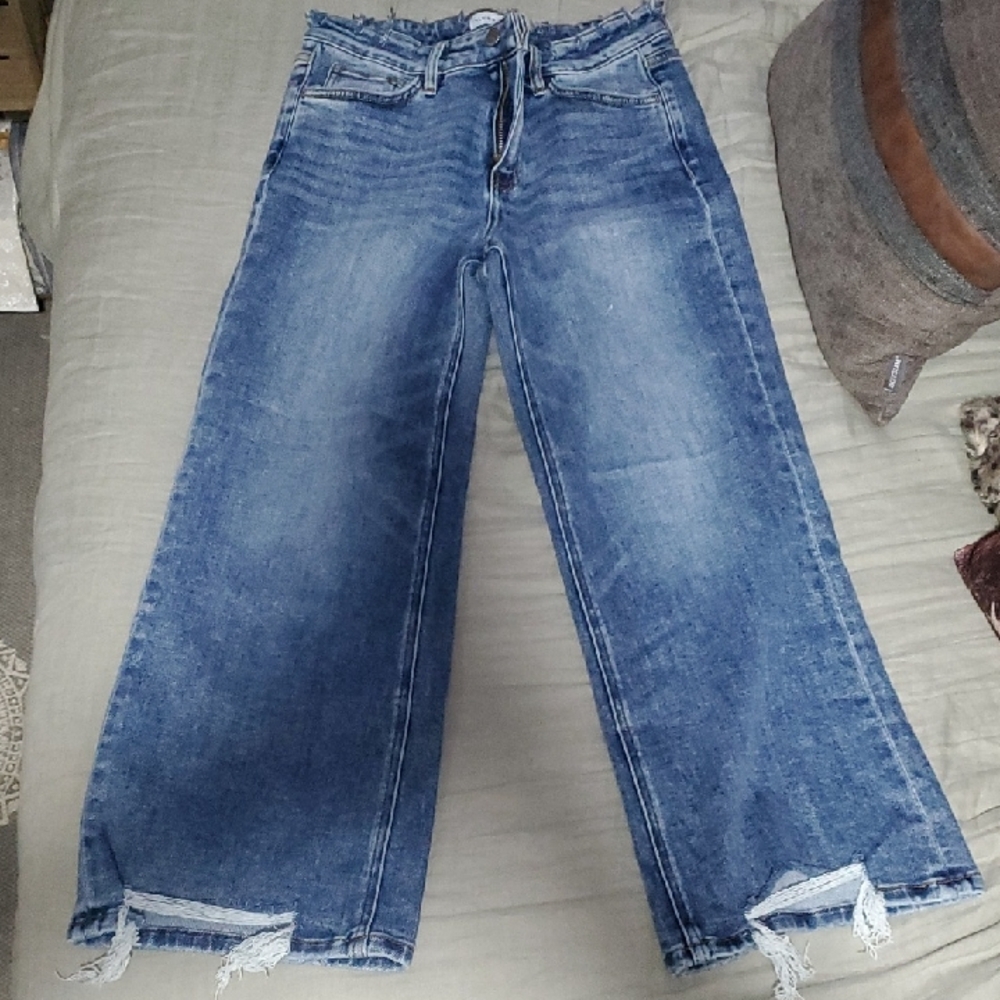 Flying Monkey Women's Wide-Leg Jeans in Blue Wash